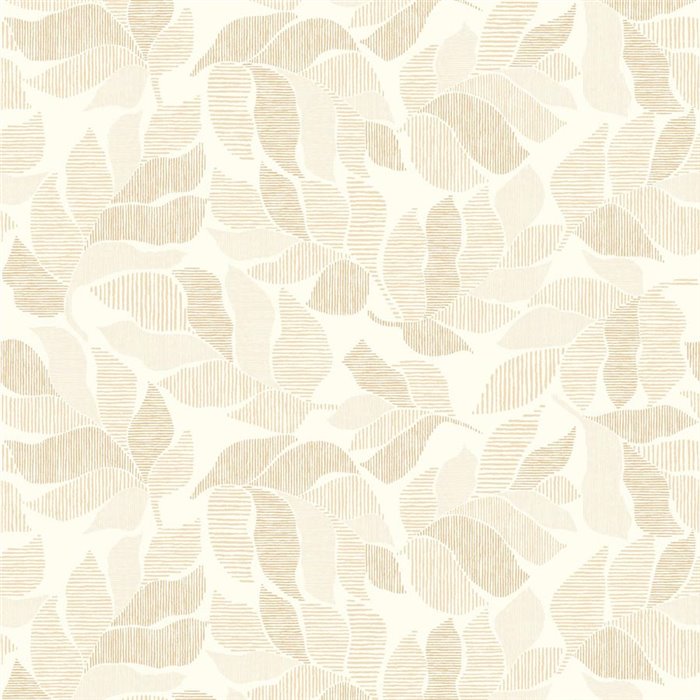 Papier peint feuilles botaniques blanc et doré · Casamance Tressora 76910916
