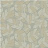 Papel pintado de hojas en verde grisáceo y beige · Casamance Tressora 76911120