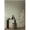 Leaf Wallpaper in Grey-Green and Beige · Casamance Tressora 76911120