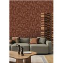 Tapete mit Blättermuster in Terrakotta und Orange · Casamance Tressora 76911222