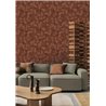 Wallpaper with Abstract Leaves in Terracotta and Orange · Casamance Tressora 76911222