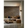 Wallpaper with Botanical Textured Leaves Black and Gold · Casamance Tressora 76911324
