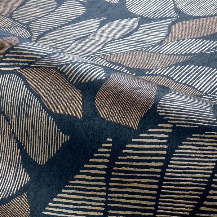 Wallpaper with Botanical Textured Leaves Black and Gold · Casamance Tressora 76911324