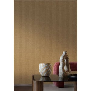 Papier peint effet raphia camel 2