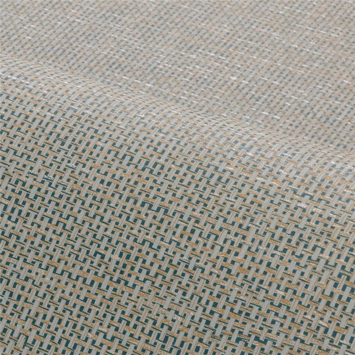 Wallpaper with Faux Plain Textile Effect in Light Green and Beige · Casamance Tressora 76922140