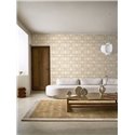 Papel pintado geométrico entrelazado beige claro · Casamance Tressora 76932854