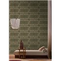 Papier peint géométrique entrelacé vert kaki et beige · Casamance Tressora 76932956