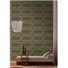 Papier peint géométrique entrelacé vert kaki et beige · Casamance Tressora 76932956