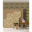 Wallpaper Geometric Interlocking Khaki Green and Beige · Casamance Tressora 76932956
