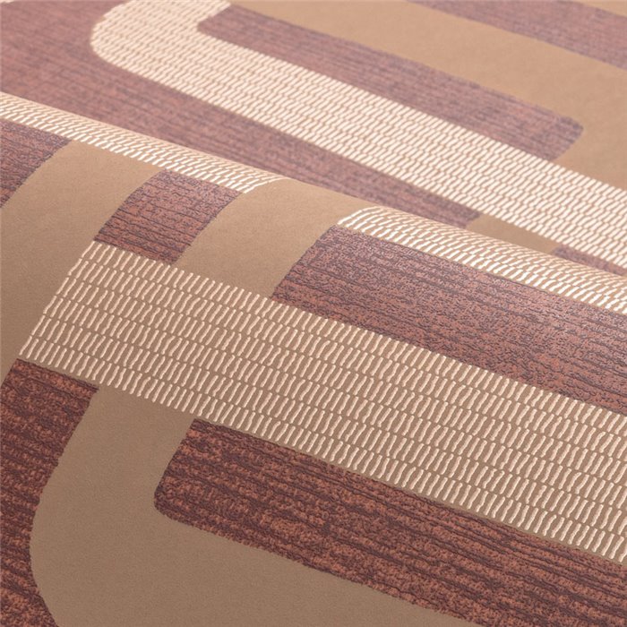 Papel pintado geométrico de eslabones marrón · Casamance Tressora 76933058