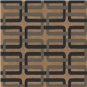 Papier peint géométrique années 70 marron et noir · Casamance Tressora 76933160