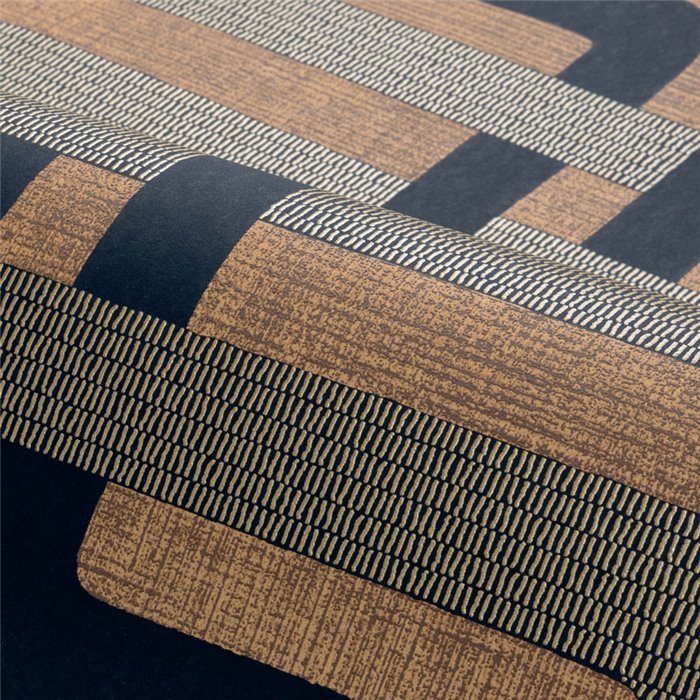 70s Geometric Wallpaper Brown and Black · Casamance Tressora 76933160