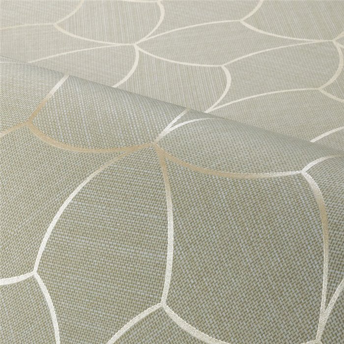 Tapete Geometrisches Muster Beige und Gold · Casamance Tressora 76943364