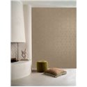 Papier peint effet textile géométrique beige et doré · Casamance Tressora 76943568
