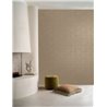 Papel pintado efecto textil geométrico beige y dorado · Casamance Tressora 76943568