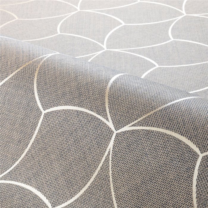 Papel pintado efecto textil geométrico beige y dorado · Casamance Tressora 76943568