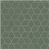 Papel pintado geométrico de formas curvas verde oscuro