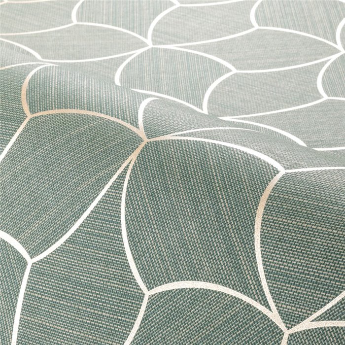 Papier peint géométrique formes courbes vert foncé · Casamance Tressora 76943670