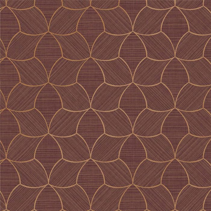 Papel pintado geométrico de granate y cobre · Casamance Tressora 76943976