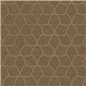Papel pintado geométrico efecto textil marrón y dorado