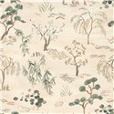 Papel pintado japonés de árboles beige · Casamance Legendes 70000100