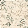 Japanische Bäume beige Tapete