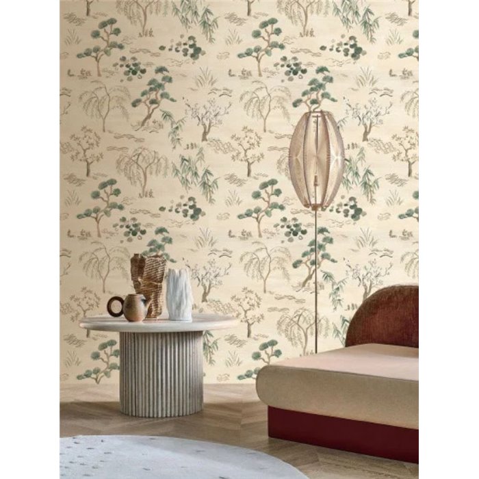 Japanische Bäume beige Tapete · Casamance Legendes 70000100
