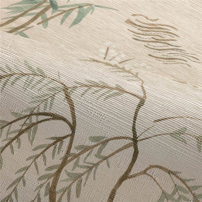 Papel pintado japonés de árboles beige · Casamance Legendes 70000100