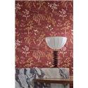 Papel pintado japonés floral burdeos · Casamance Legendes 70000304