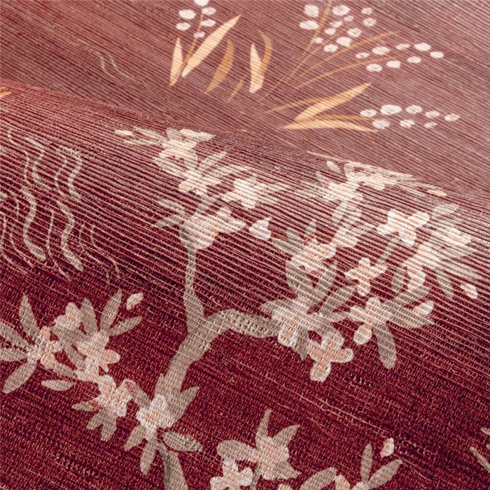 Papier peint japonais floral bordeaux · Casamance Legendes 70000304