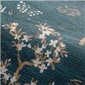 Japanese Wallpaper with Trees in Petrol Blue · Casamance Legendes 70000406