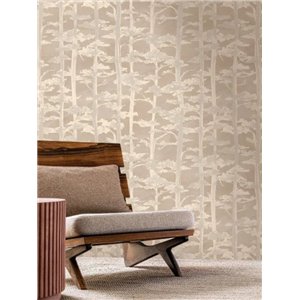 Papel pintado de árboles japoneses beige 2