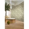 Japanische Baumtapete in Beige und Eukalyptusgrün · Casamance Legendes 70040610