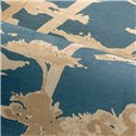 Japanische Goldene Bäume Tapete Petrolblau · Casamance Legendes 70040712