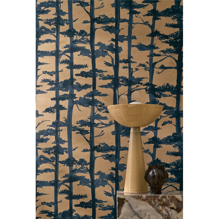Japanese Dark Blue Trees Wallpaper · Casamance Legendes 70040814