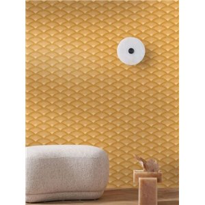 Papel pintado geométrico de ondas dorado 2