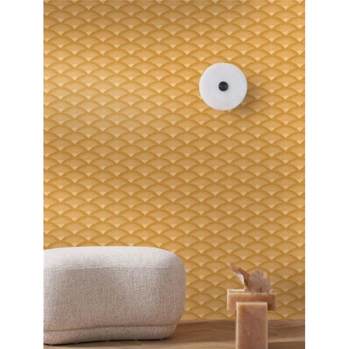 Geometrische Wellenmuster Tapete Gold · Casamance Legendes 70091222