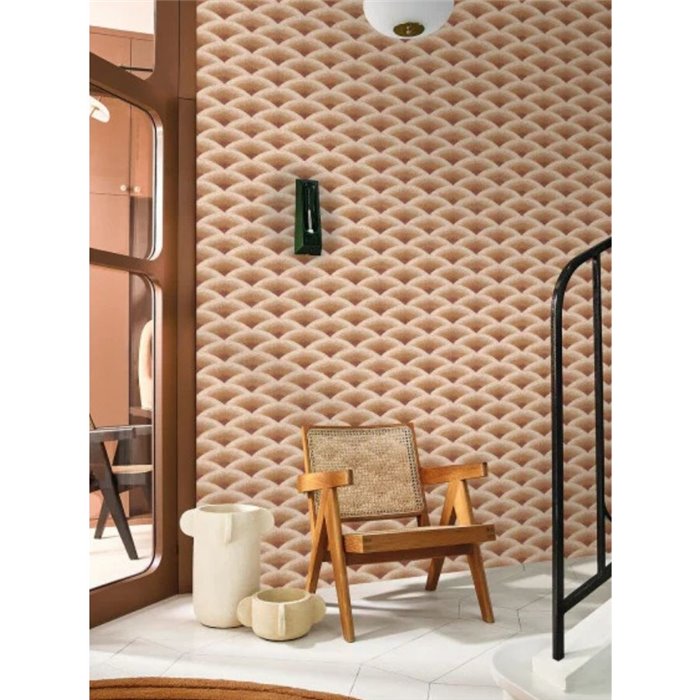 Papier peint ornemental japonais marron · Casamance Legendes 70091324