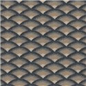 Papier peint géométrique ondes noir et doré · Casamance Legendes 70091426
