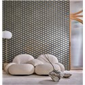 Papier peint géométrique ondes noir et doré · Casamance Legendes 70091426