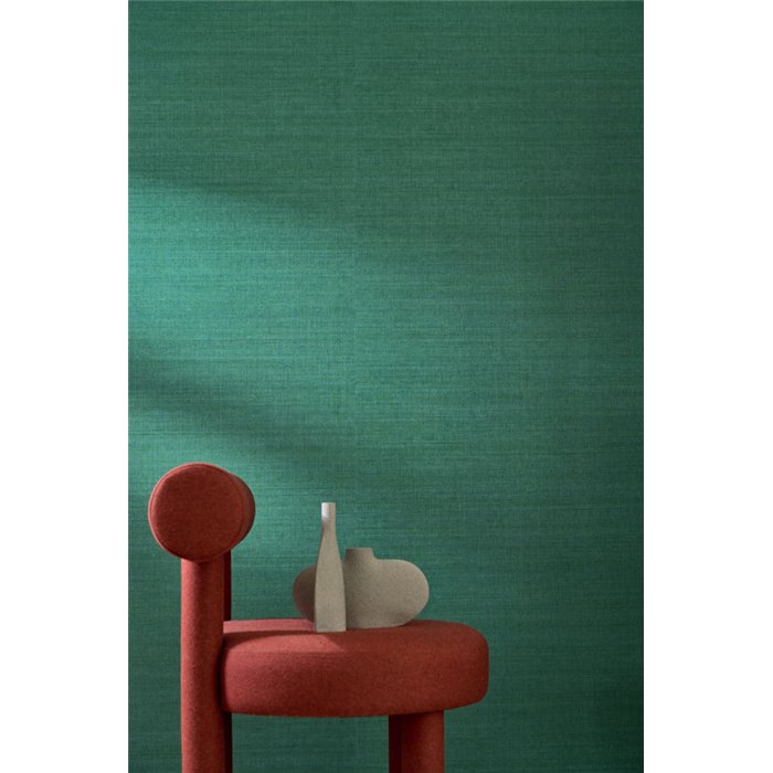 Papier peint effet soie vert · Casamance Legendes 70172548