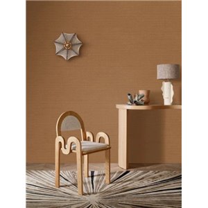 Plain Dupion Silk Effect Wallpaper Amber Brown 2