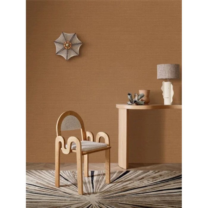 Plain Dupion Silk Effect Wallpaper Amber Brown · Casamance Legendes 70172956