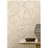 Papel pintado flores japonesas beige elegante · Casamance Broderies 76960202