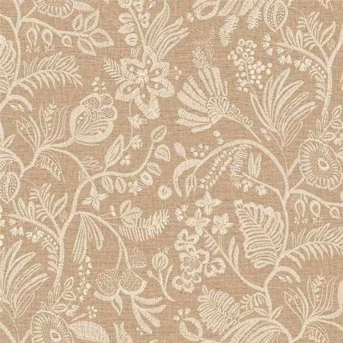 Papier peint floral élégant en ton beige · Casamance Broderies 76960304