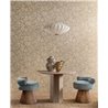 Floral wallpaper with embroidered design on light brown background · Casamance Broderies 76960406