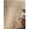 Floral wallpaper with embroidered design on light brown background · Casamance Broderies 76960406