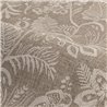 Floral wallpaper with embroidered design on light brown background · Casamance Broderies 76960406