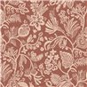 Terracotta wallpaper with embroidered branches