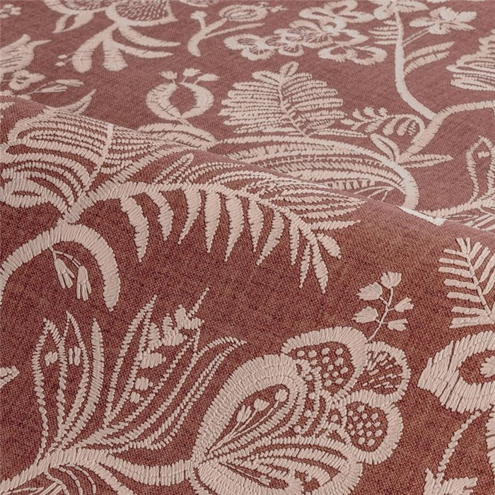 Terracotta wallpaper with embroidered branches · Casamance Broderies 76960814